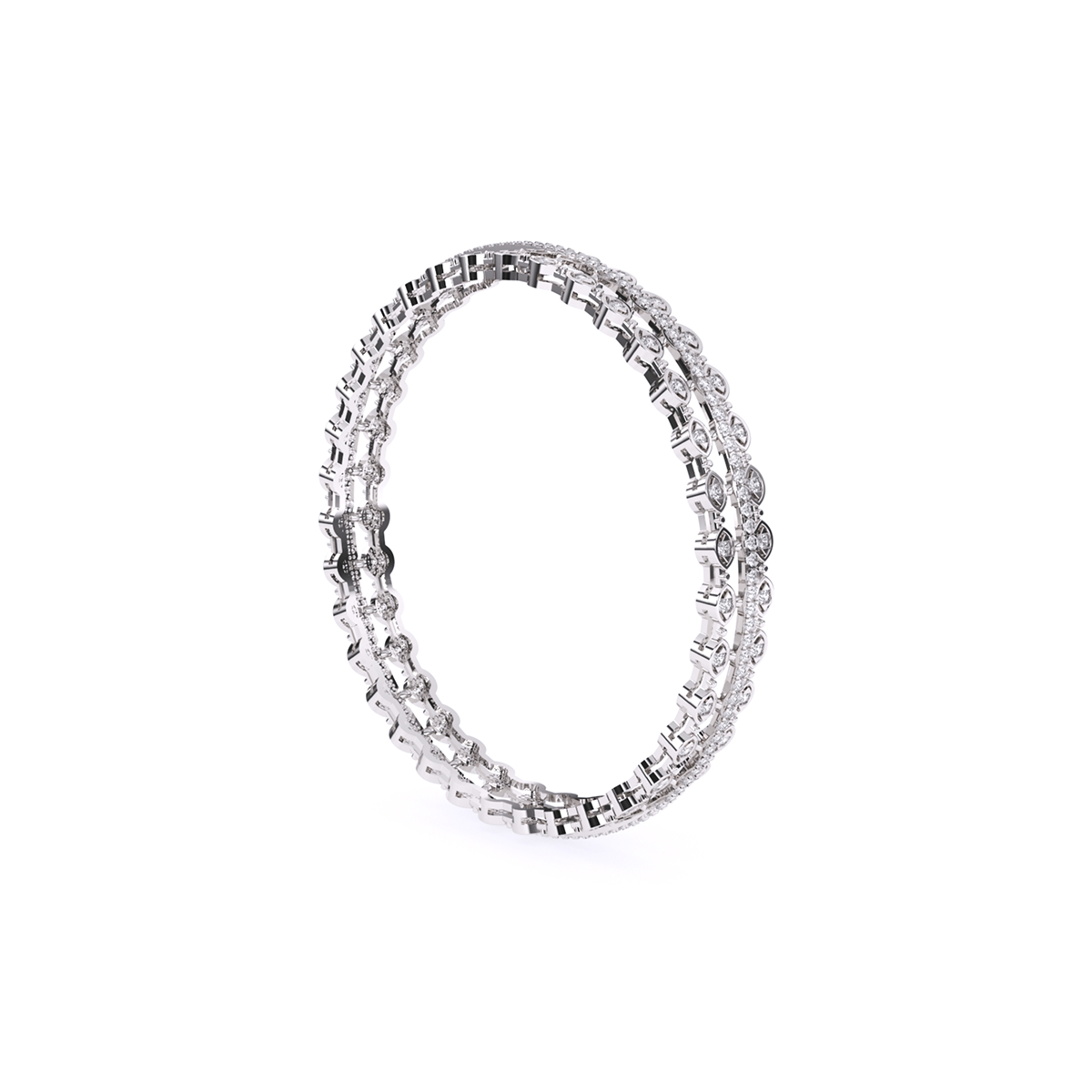Round Brilliant Cut Lab Grown Diamond Bangle